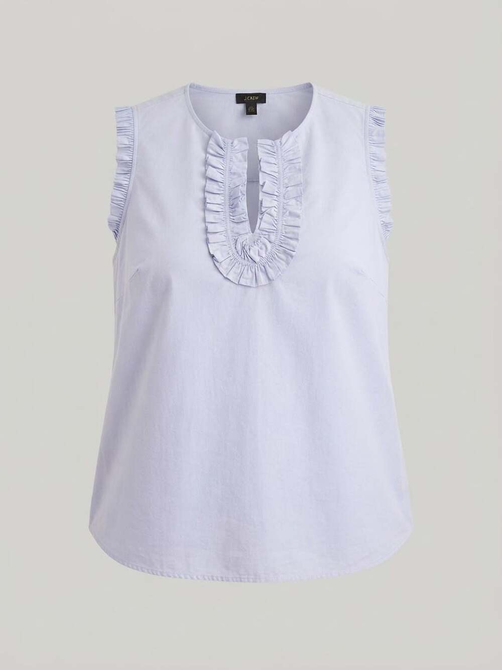 J.Crew Ruffle-Front Sleeveless Top Size 12 Light Blue